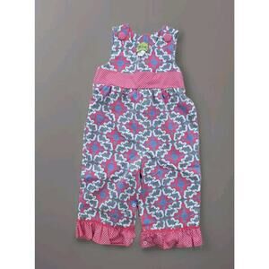 Stelly Belly Girl's Smocked Paisley‎ Romper 12m~runs big fits 2T